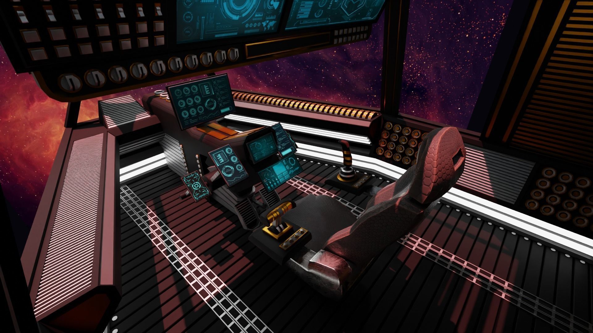 Sci-Fi Fighter Cockpit 3D Model 3D model_18