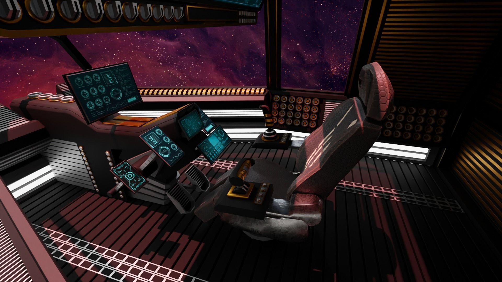 Sci-Fi Fighter Cockpit 3D Model 3D model_6