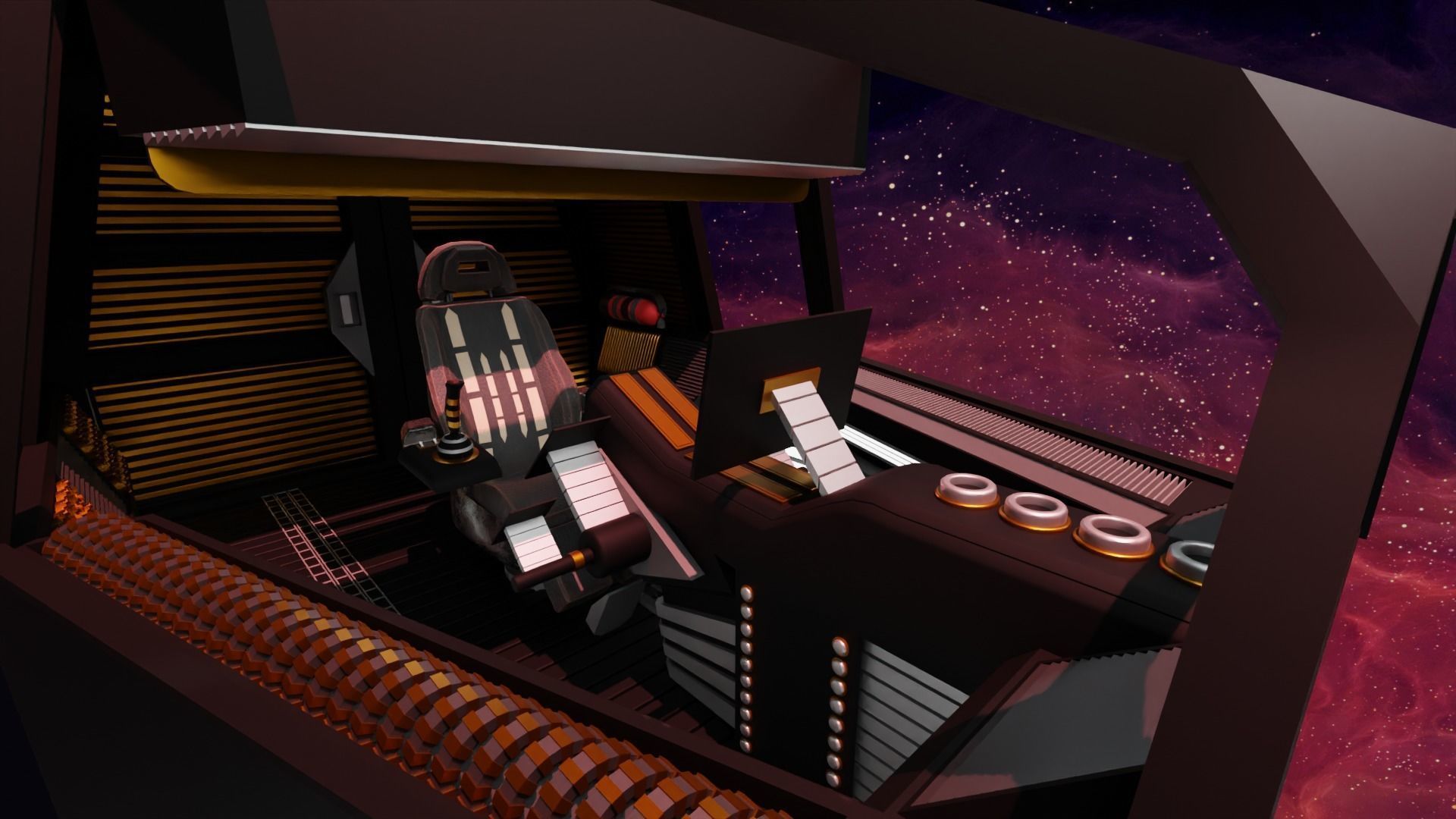 Sci-Fi Fighter Cockpit 3D Model 3D model_7