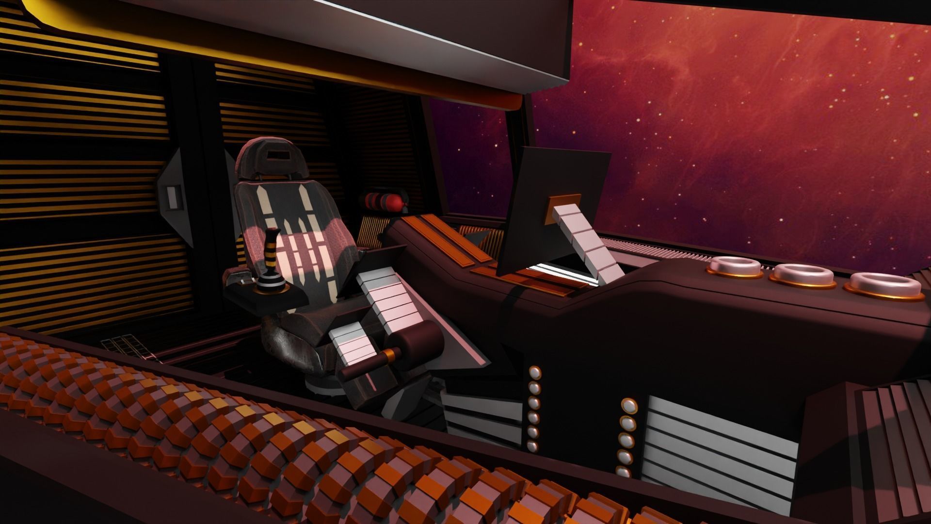 Sci-Fi Fighter Cockpit 3D Model 3D model_9
