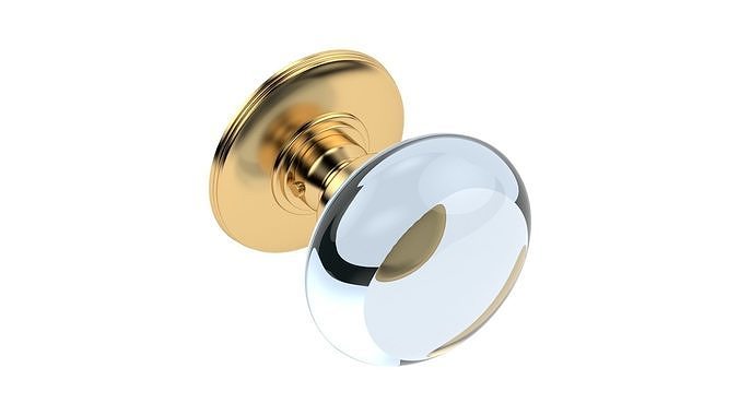 Oval Glass Mortice Door Knob 3D model