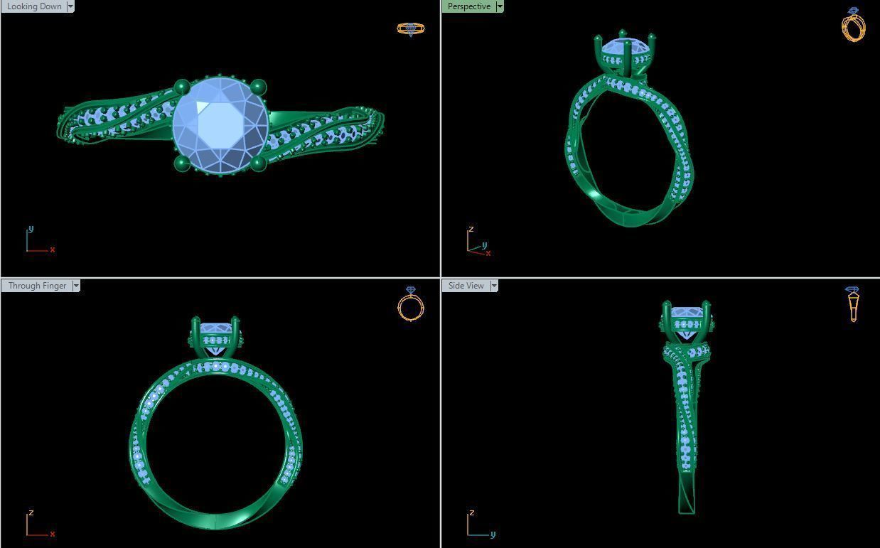 Diamond Ring 3D print model_10