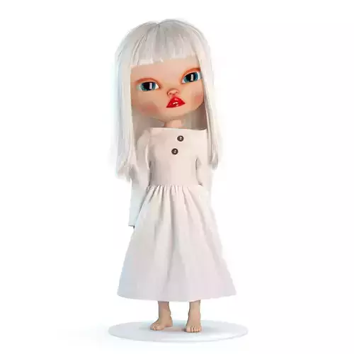 Olivia in White Dress doll 3D model