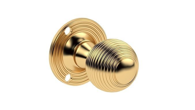 Queen Anne Mortice Door Knob 3D model