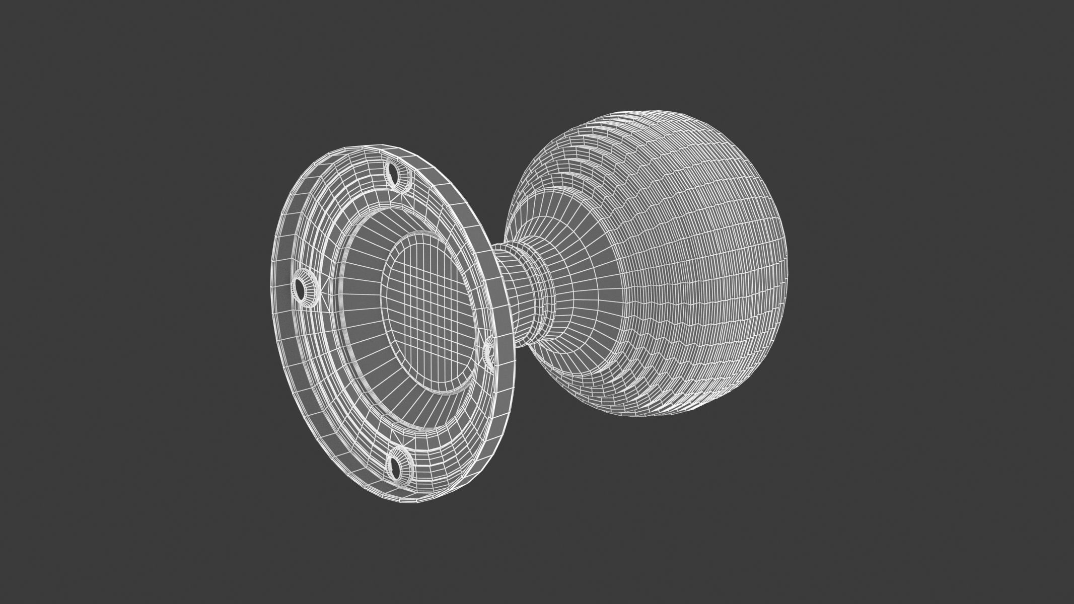 Reeded Mortice Door Knob 3D model_6