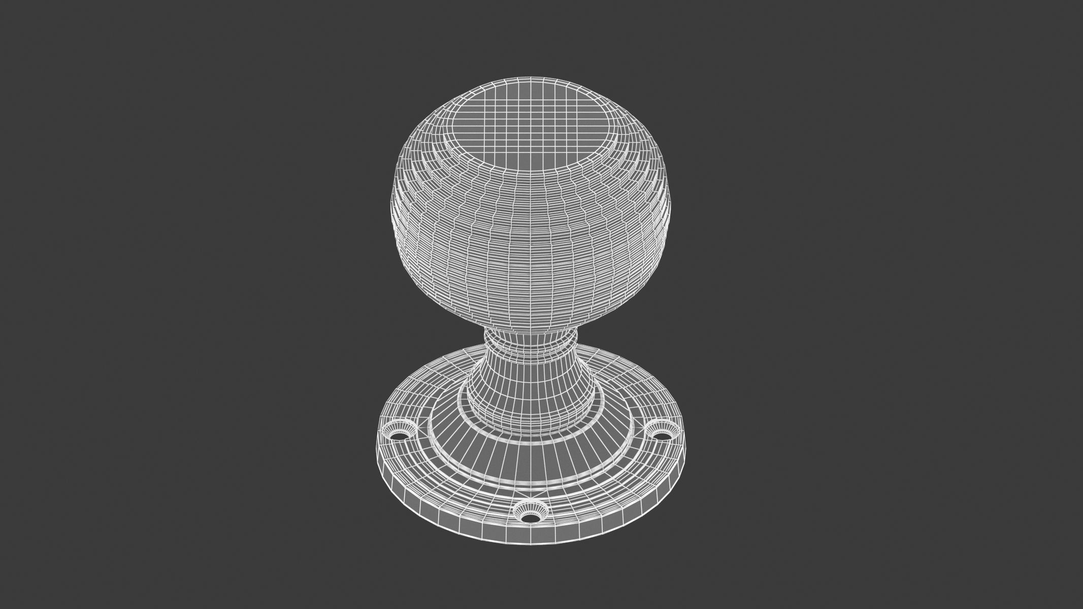 Reeded Mortice Door Knob 3D model_9