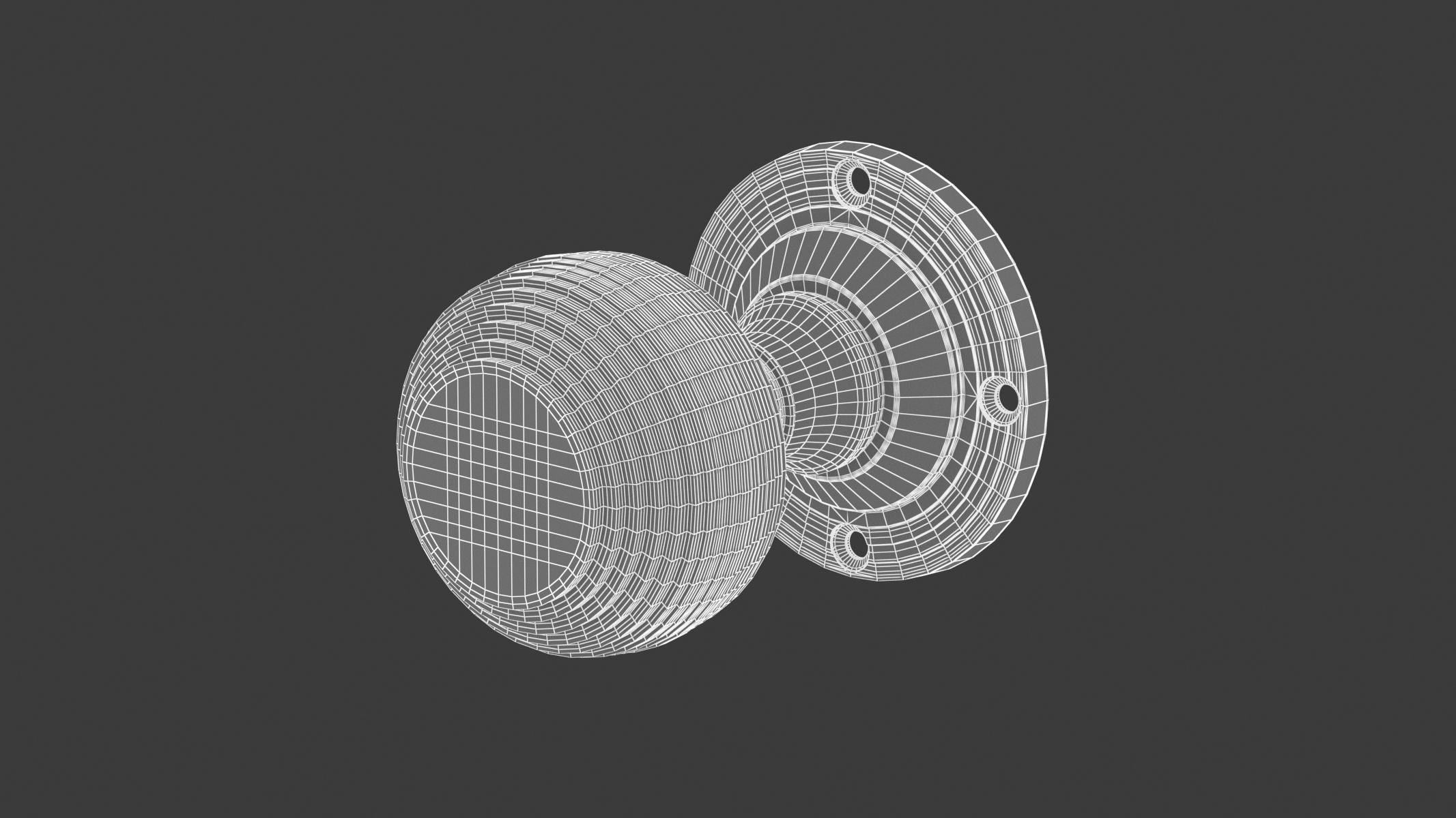 Reeded Mortice Door Knob 3D model_8