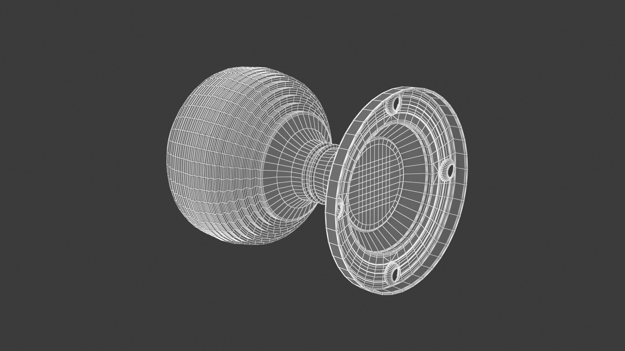 Reeded Mortice Door Knob 3D model_7