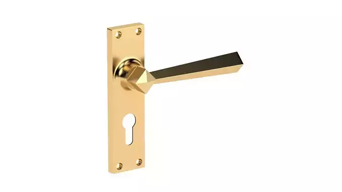 Sprung Door Handle Brass