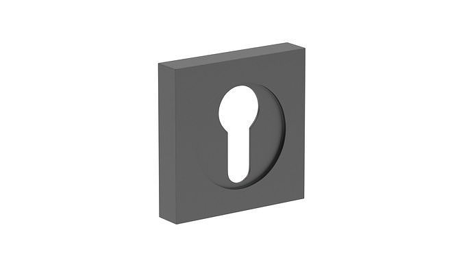 Square Matt Black Hole Cover 3D model