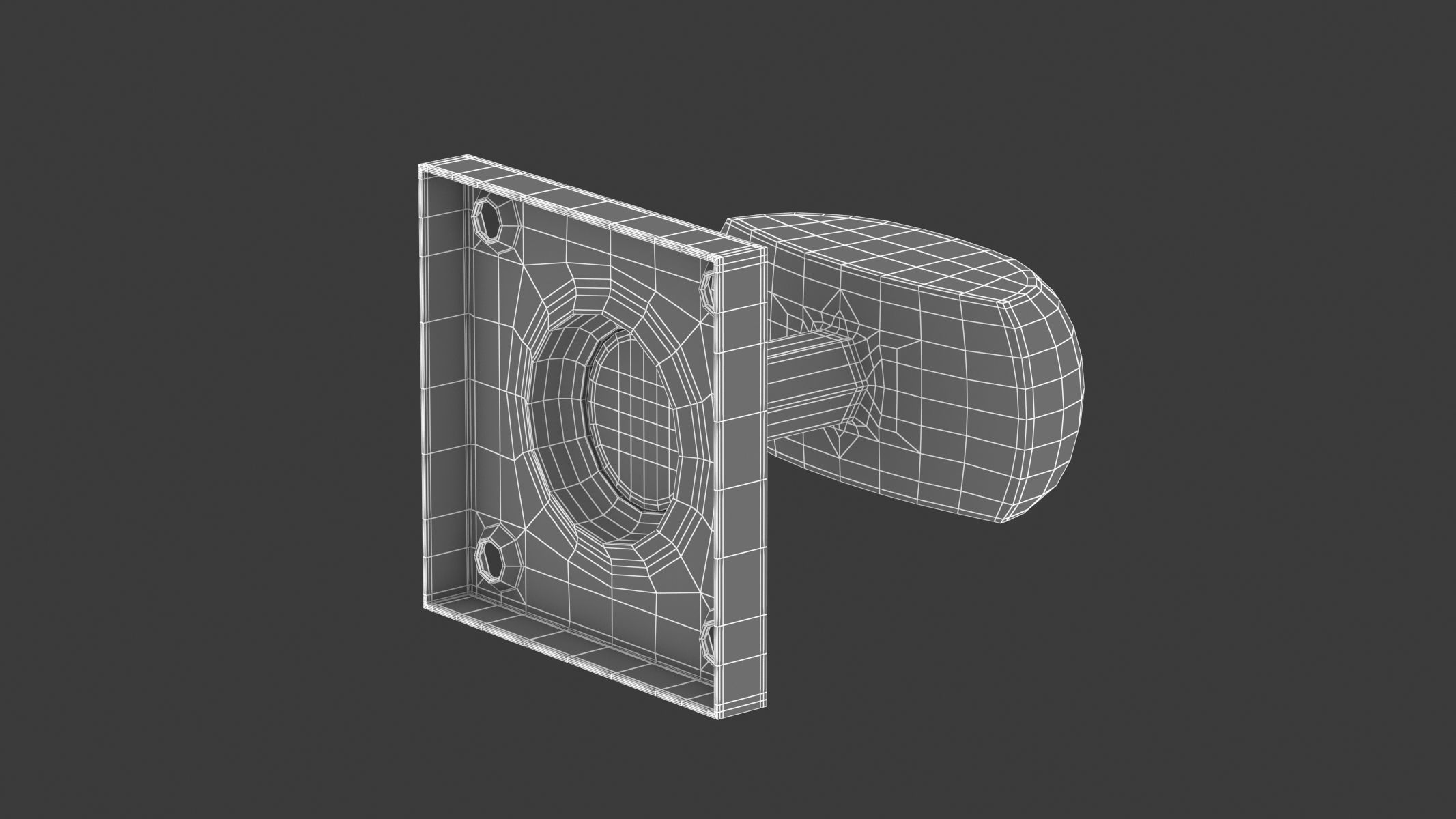  Square Rose Mortice Door Knob 3D model_6
