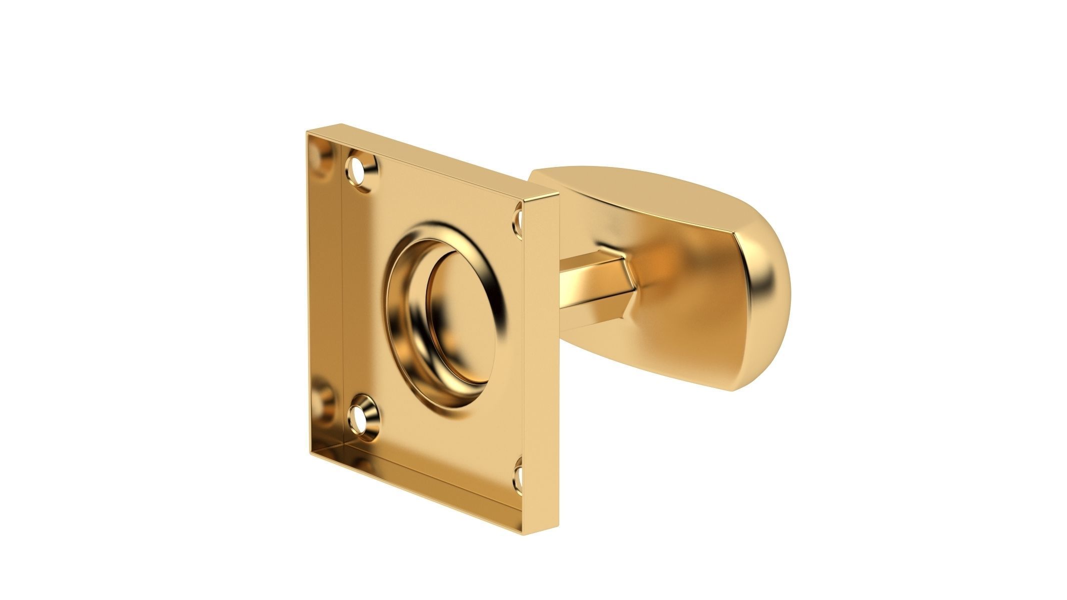  Square Rose Mortice Door Knob 3D model_1