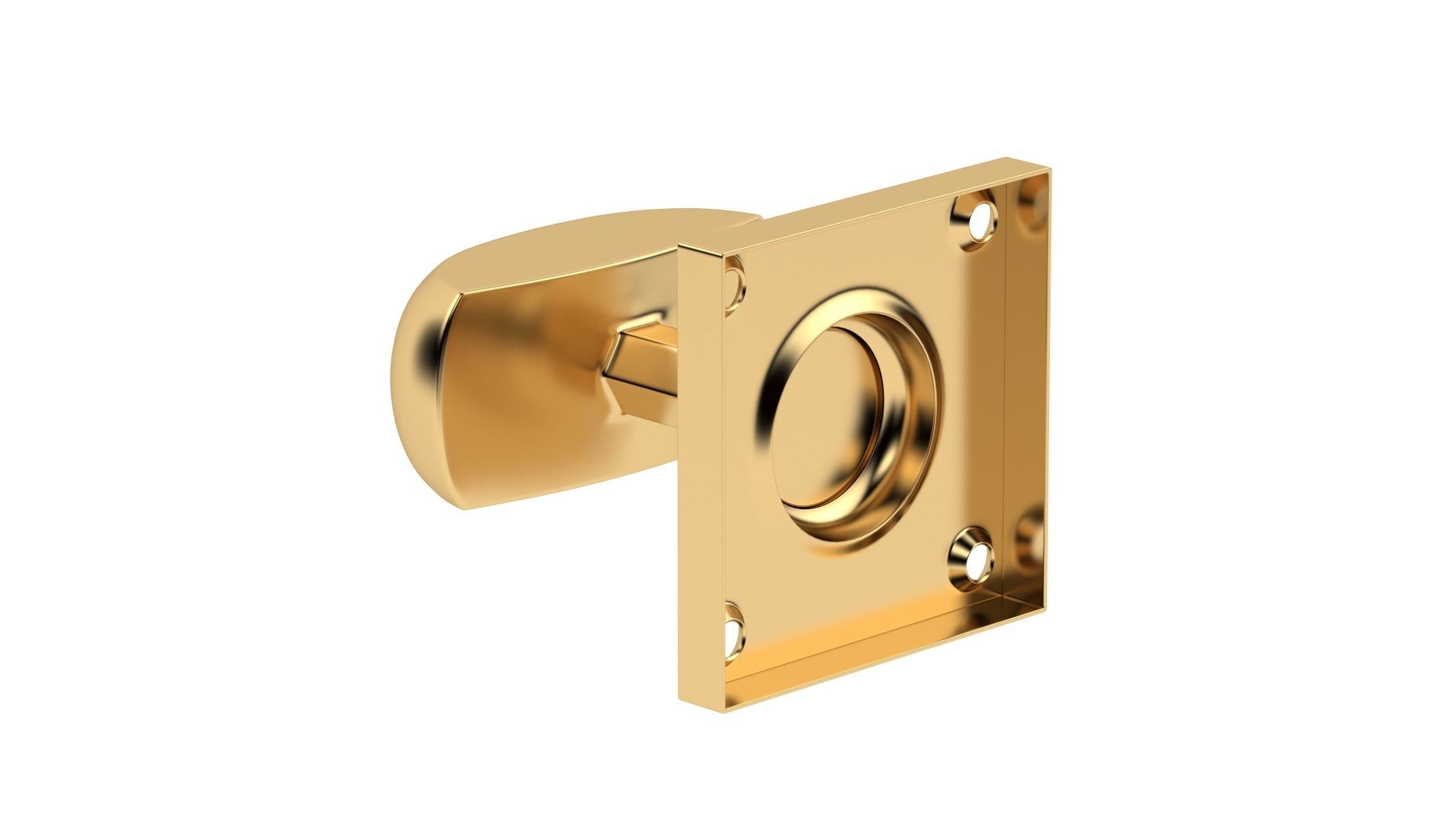  Square Rose Mortice Door Knob 3D model_2
