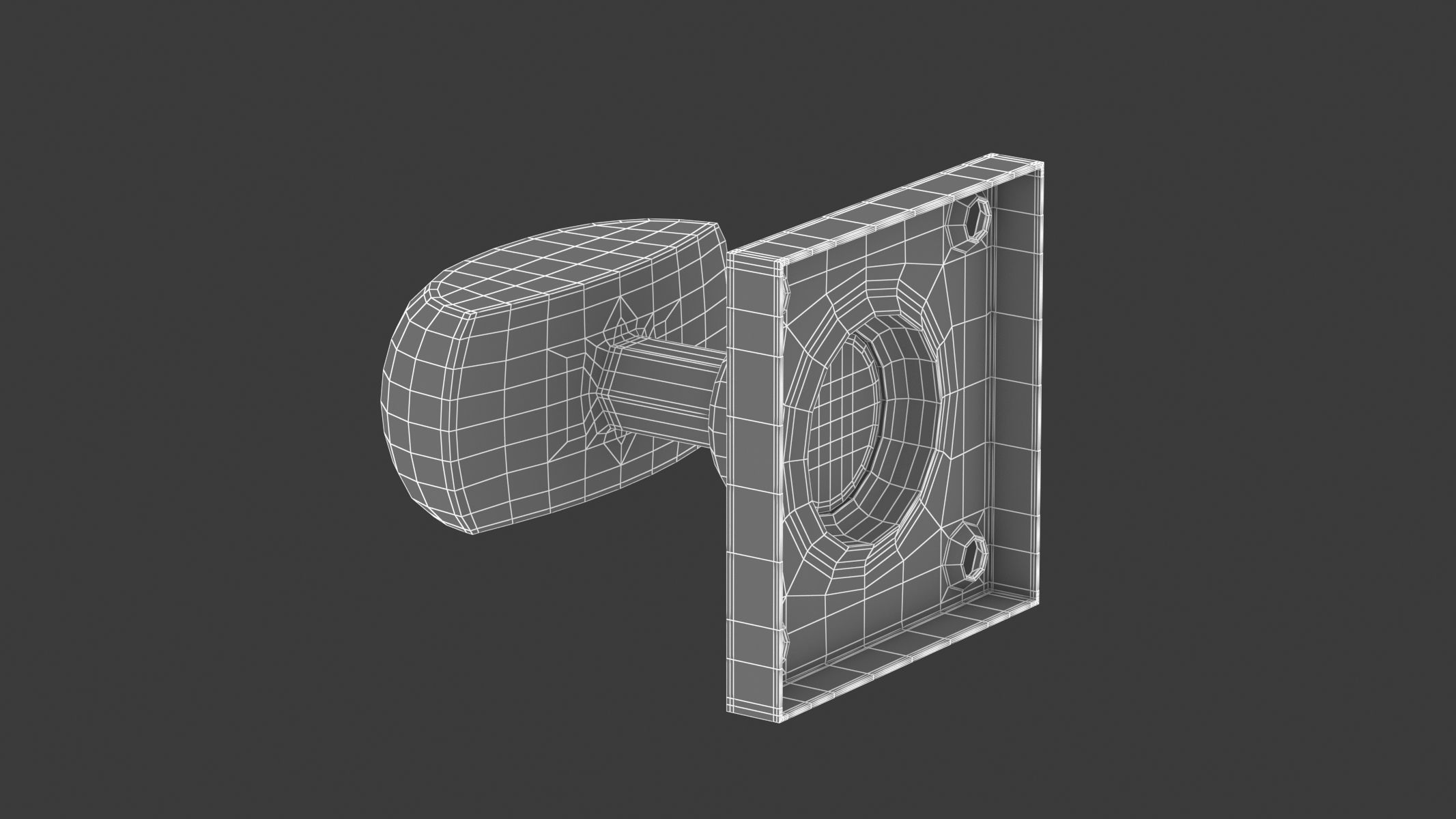  Square Rose Mortice Door Knob 3D model_7
