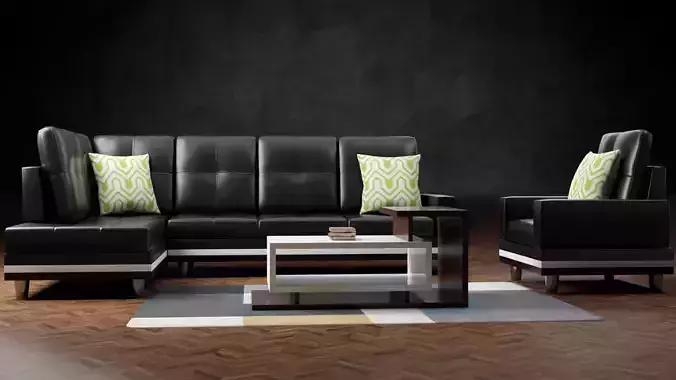 Modern Sofa Low-poly 3D model