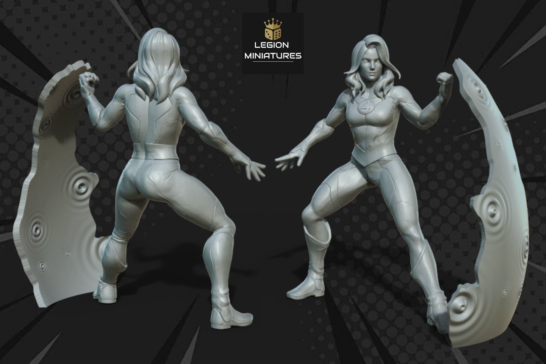 MARVEL CRISIS PROTOCOL INVISIBLE WOMAN PRESUPPORTED INCLUDED 3D print model_1