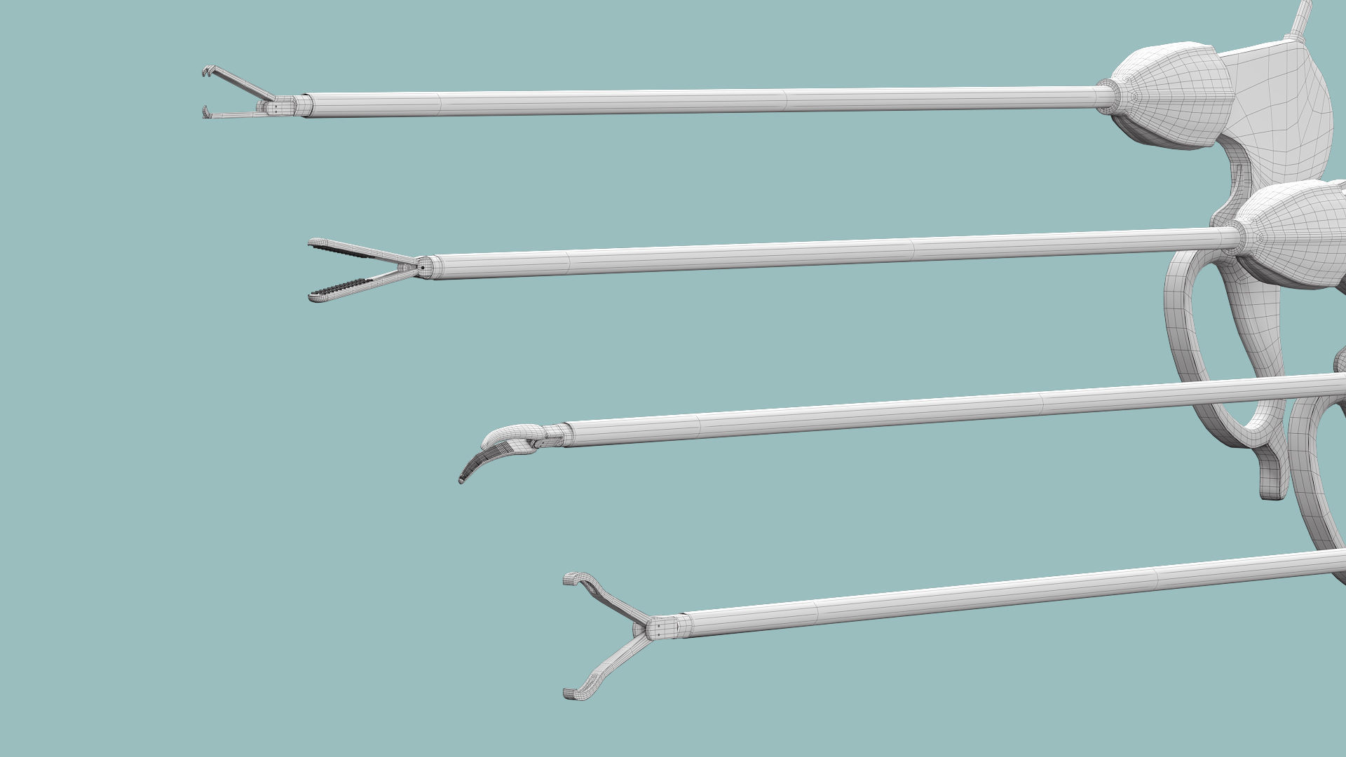 Laparoscopic Surgical Instruments Low-poly 3D model_2
