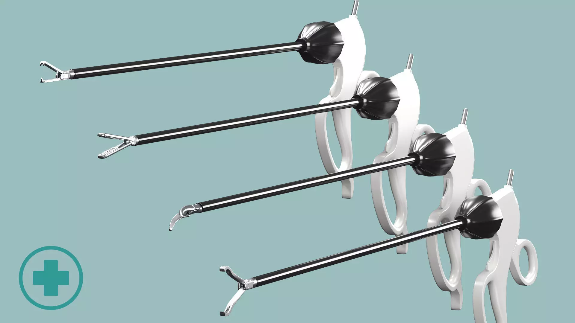 Laparoscopic Surgical Instruments Low-poly 3D model_0