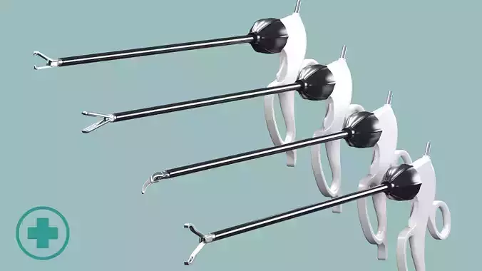 Laparoscopic Surgical Instruments Low-poly 3D model