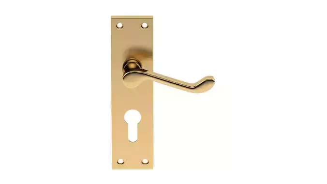 Victorian Scroll Door Handle Brass