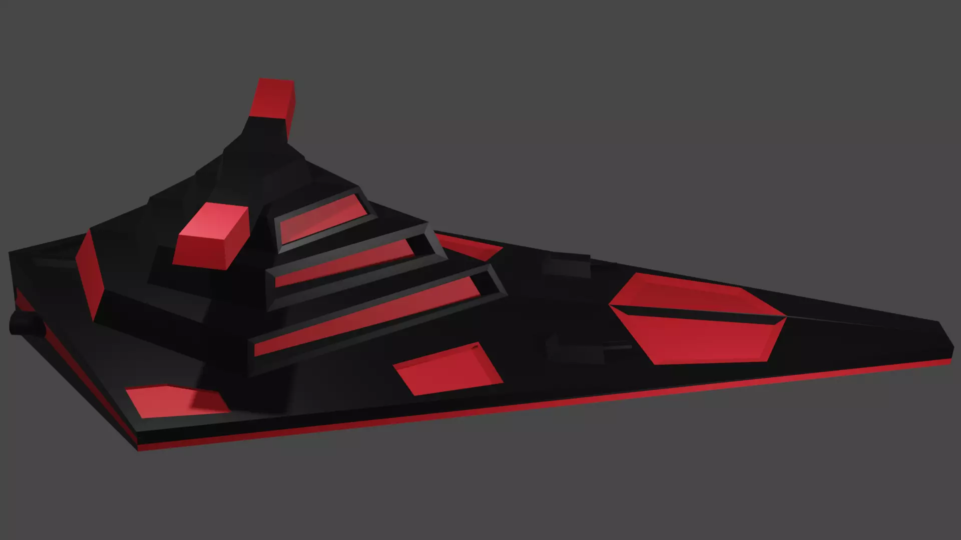 Starship triangular object 3D model_0
