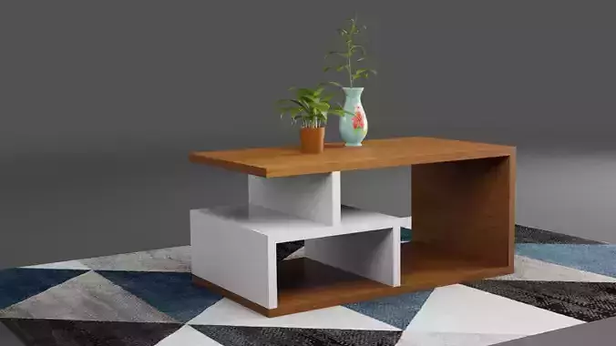 Tea table collection Low-poly 3D model