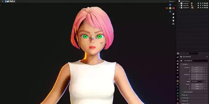 Girl - Isabella Style 3 - Blender 3