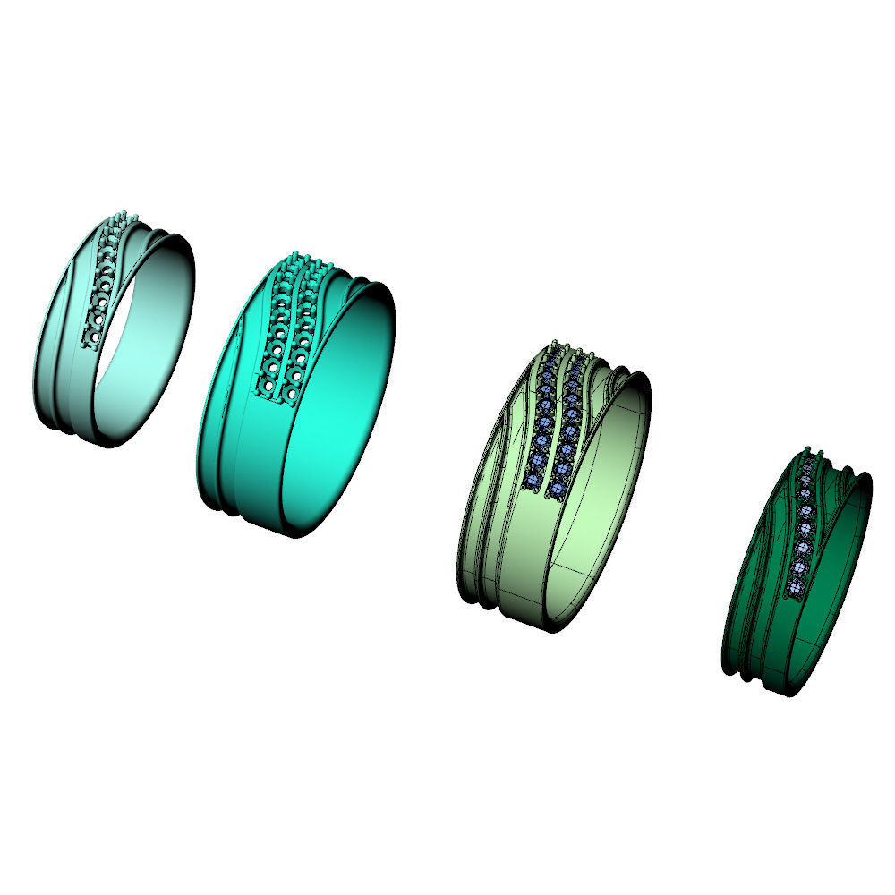 Band Wave Pave Ring 3D print model_8