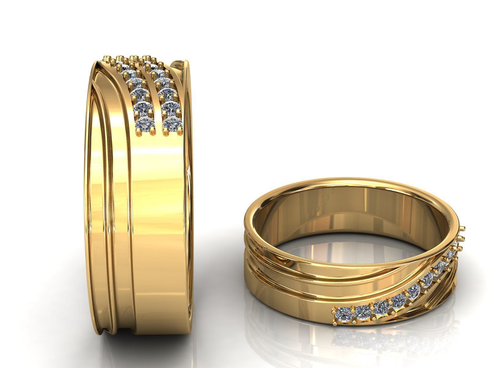 Band Wave Pave Ring 3D print model_1