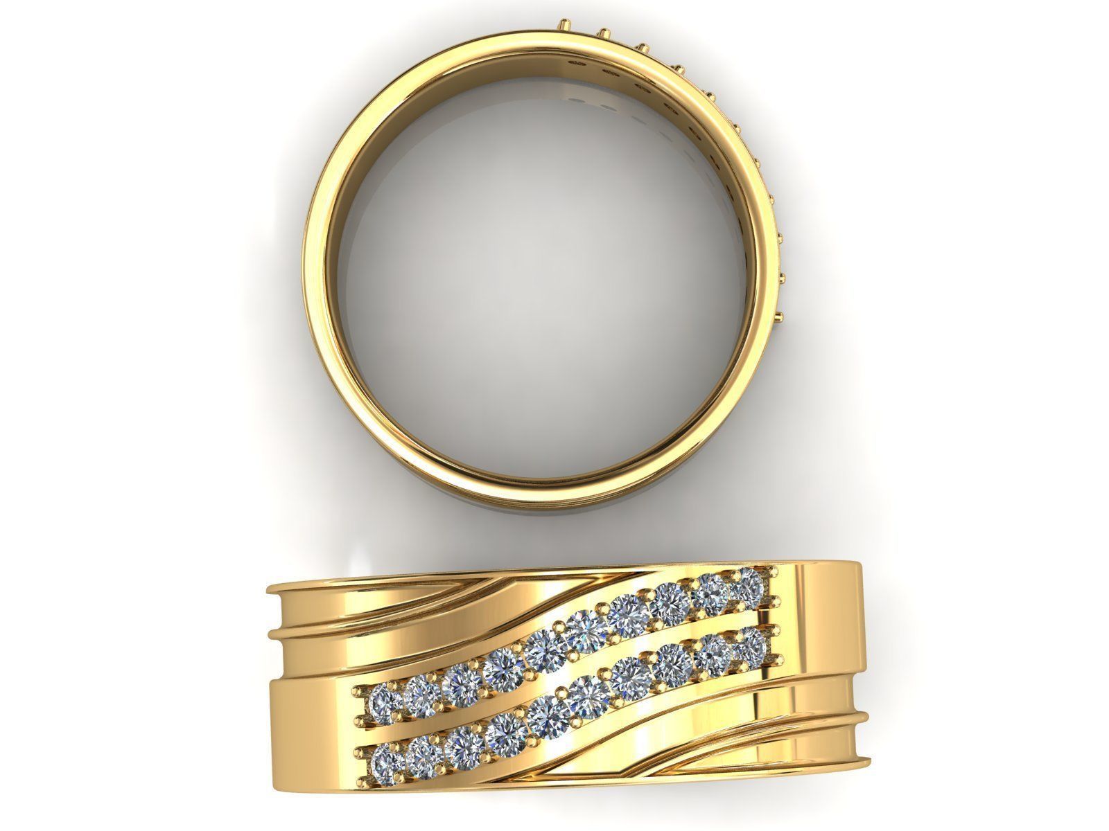 Band Wave Pave Ring 3D print model_3