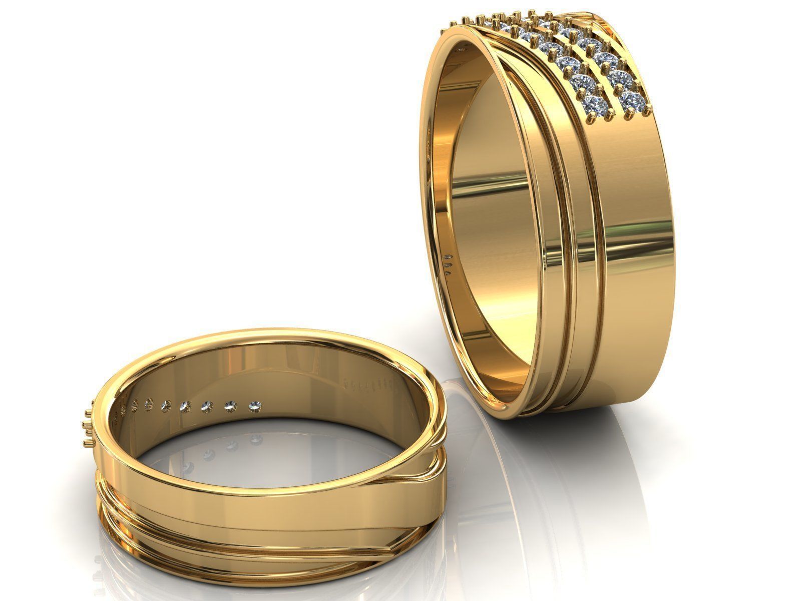 Band Wave Pave Ring 3D print model_2