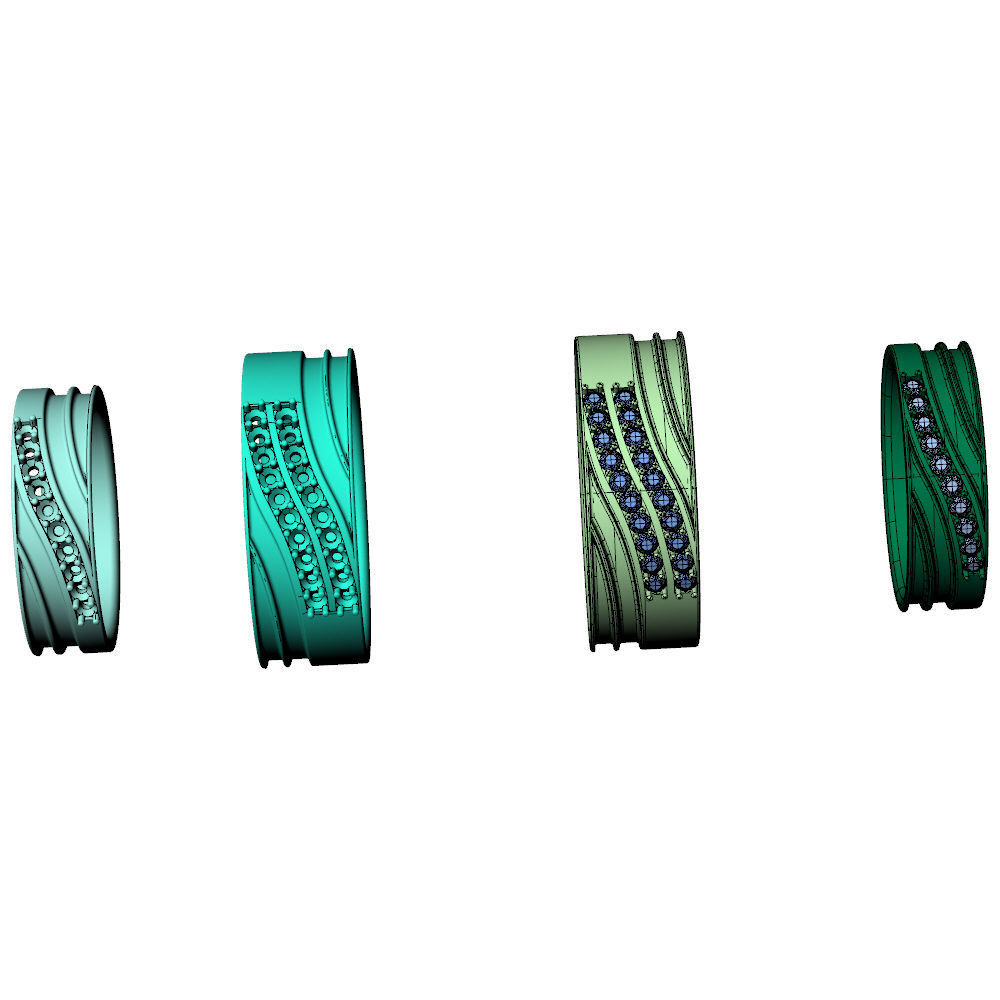 Band Wave Pave Ring 3D print model_9
