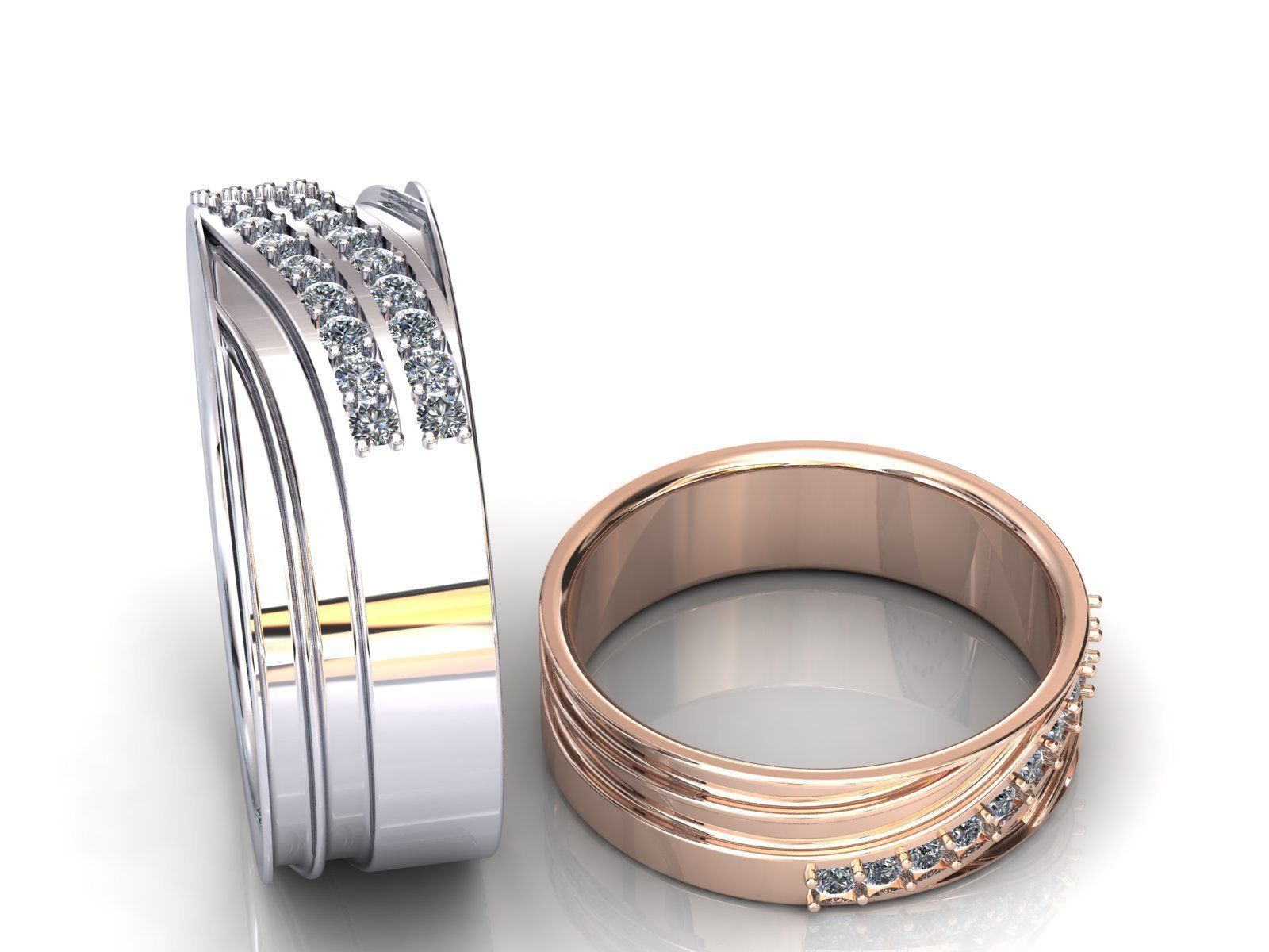 Band Wave Pave Ring 3D print model_4