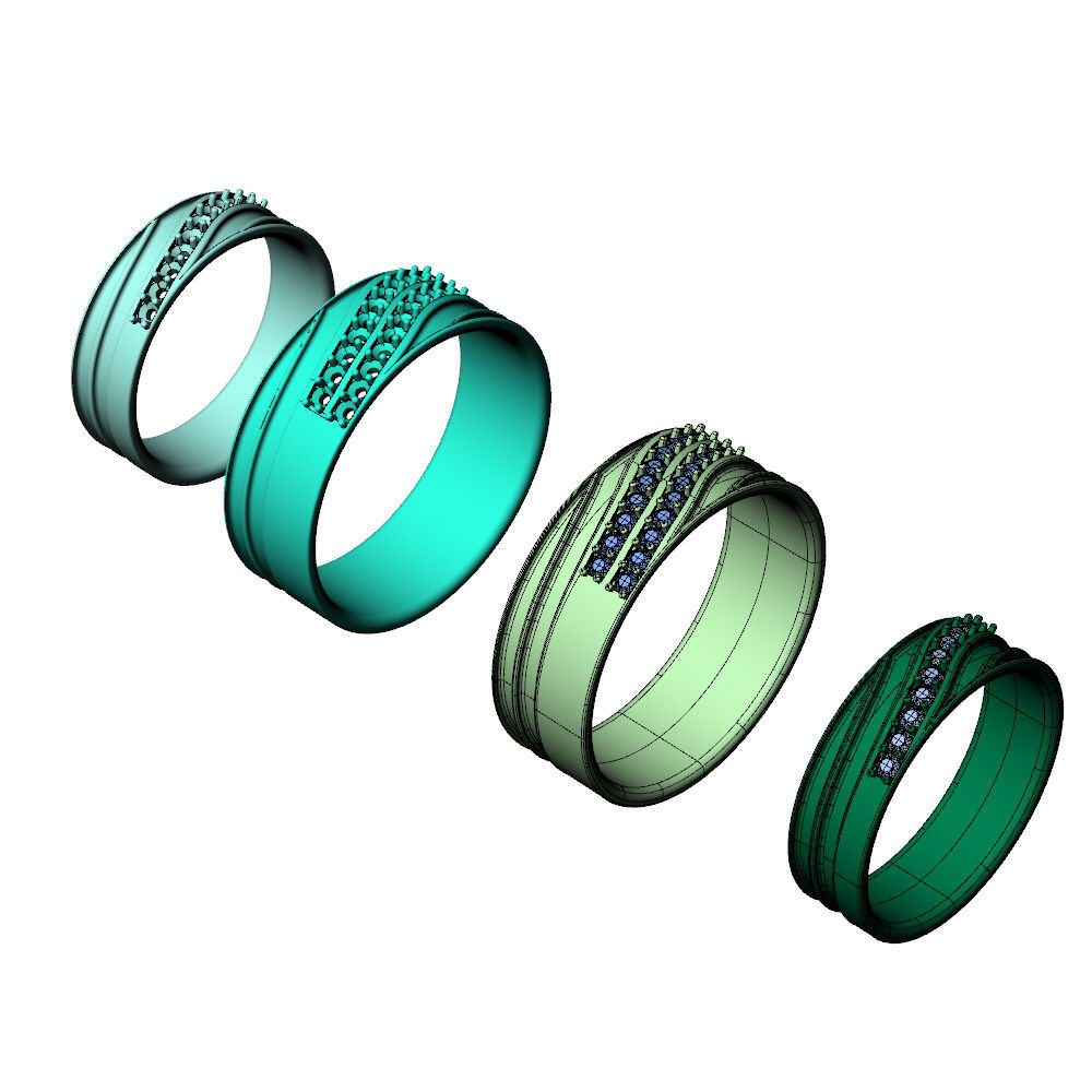 Band Wave Pave Ring 3D print model_10