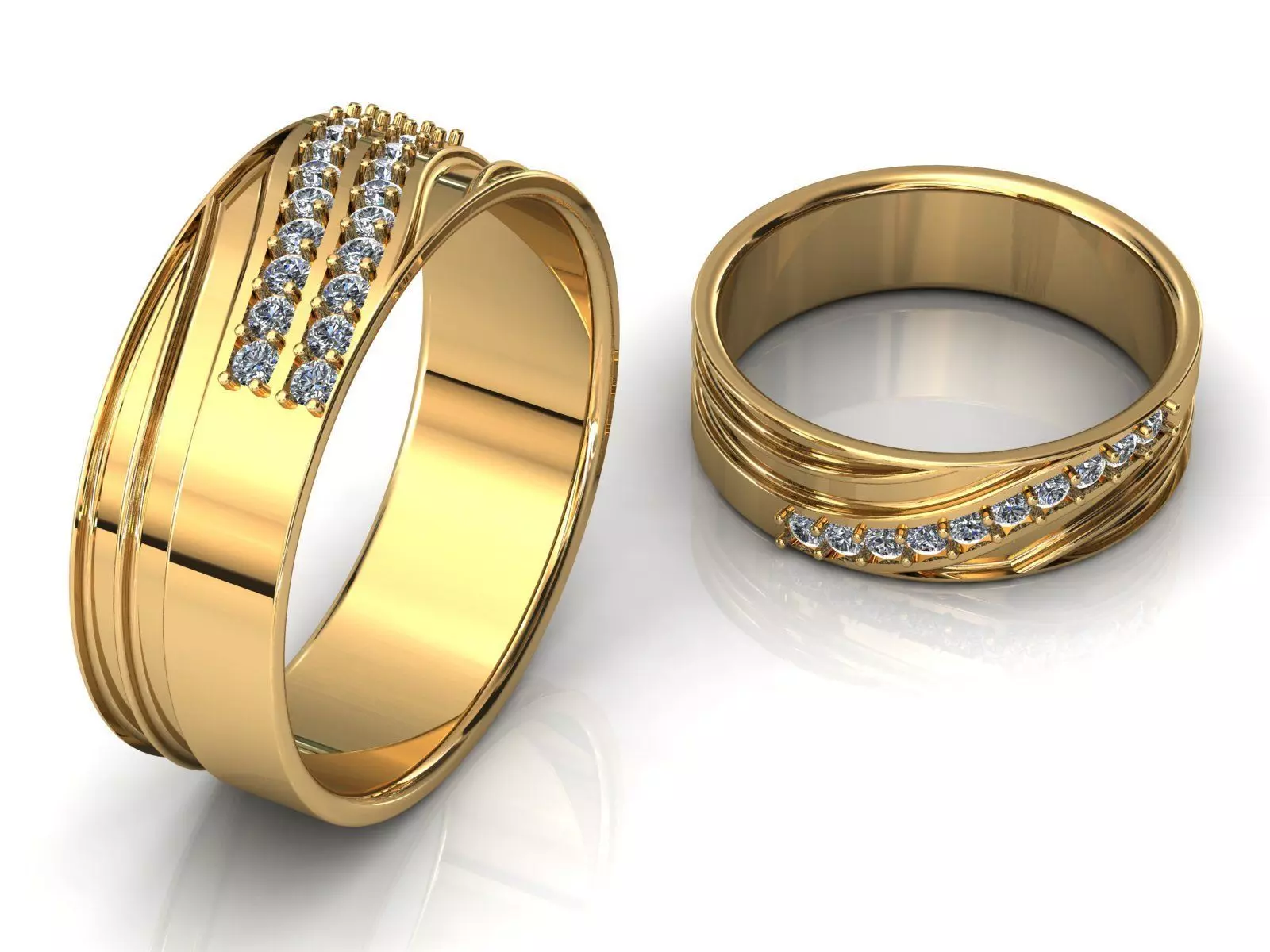 Band Wave Pave Ring 3D print model_0