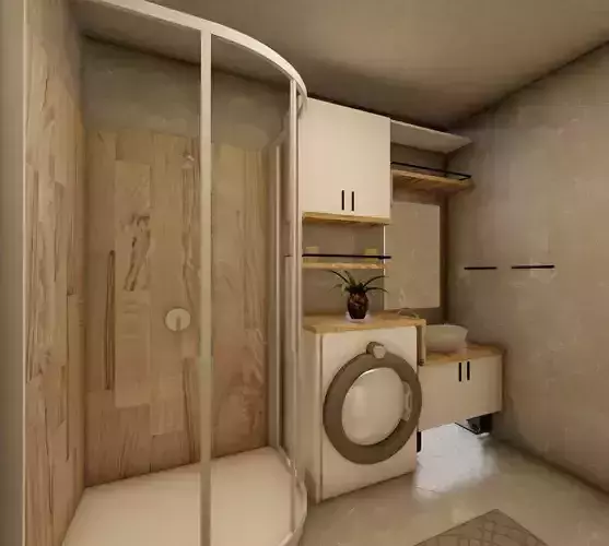 Bathroom Vanity Unit with Washing Machine 