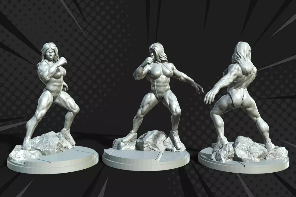 MARVEL CRISIS PROTOCOL SHEHULK PRESUPPORTED INCLUDED 3D print model_0