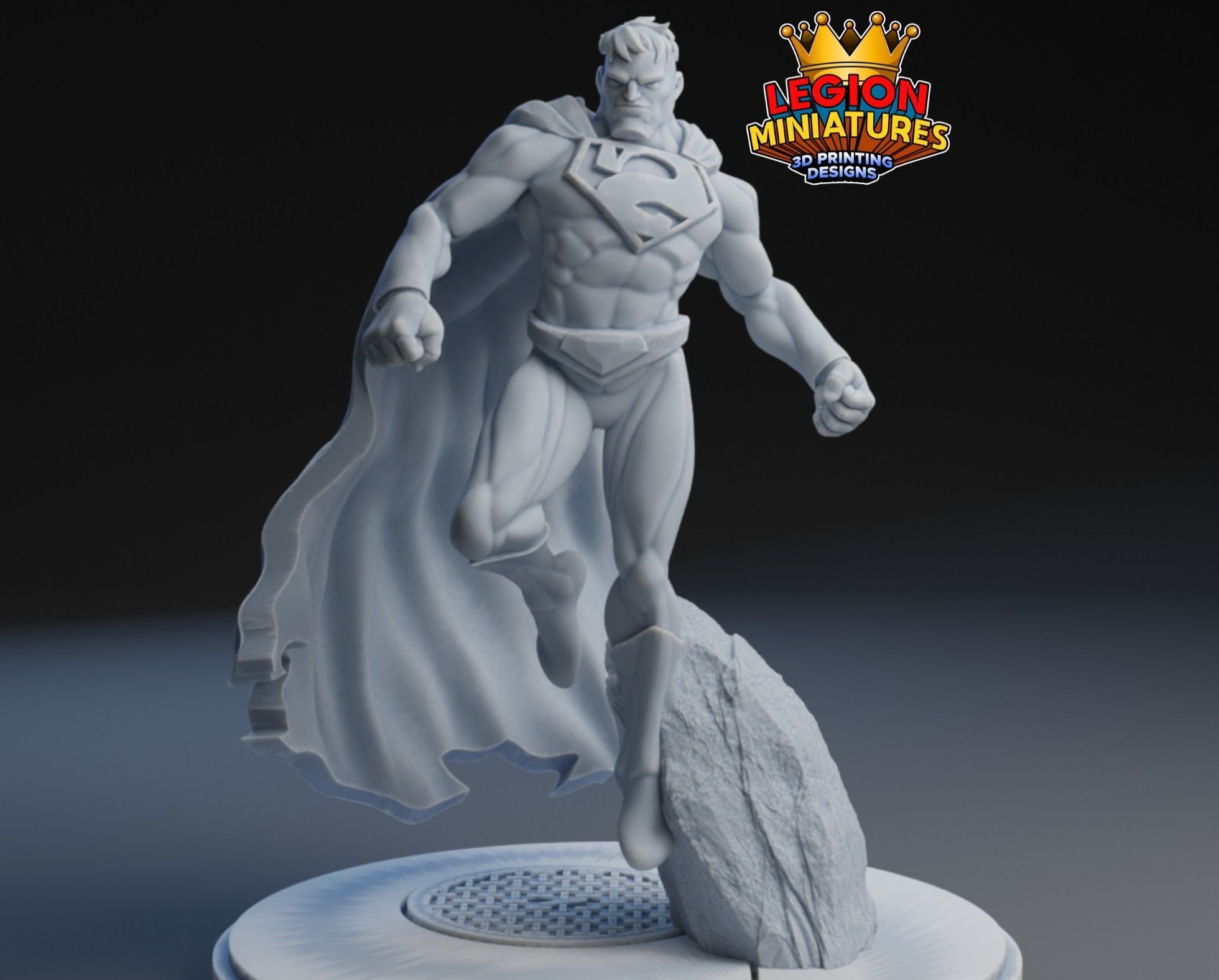Marvel crisis protocol Bizarro presupported included 3D print model_3