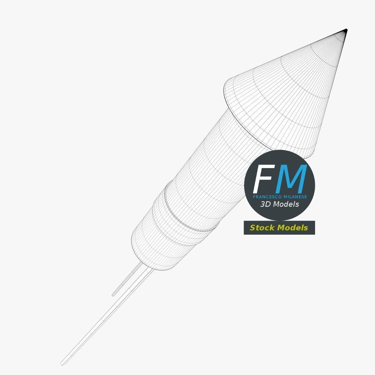 Stylized firework rocket 1 3D model_7