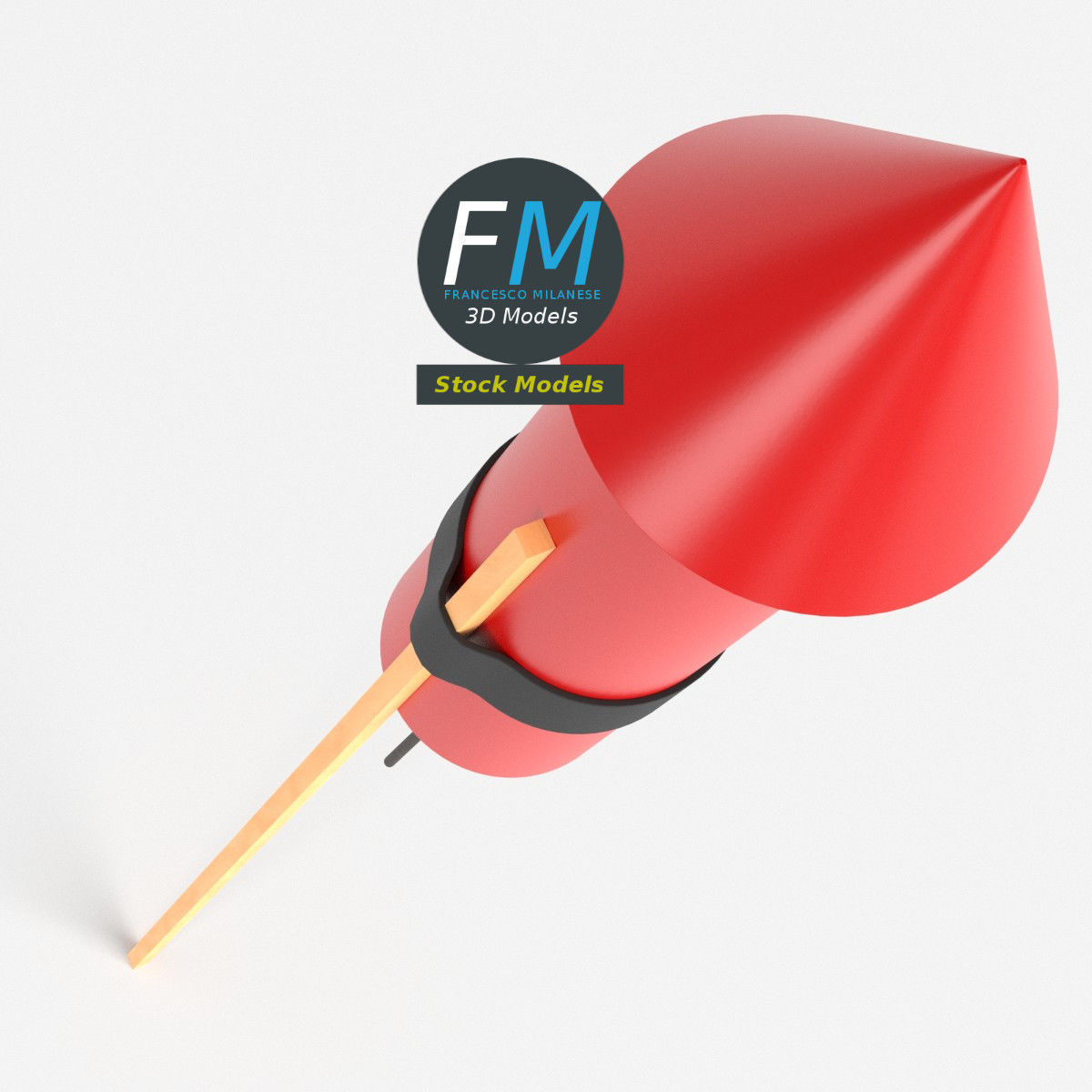 Stylized firework rocket 1 3D model_6