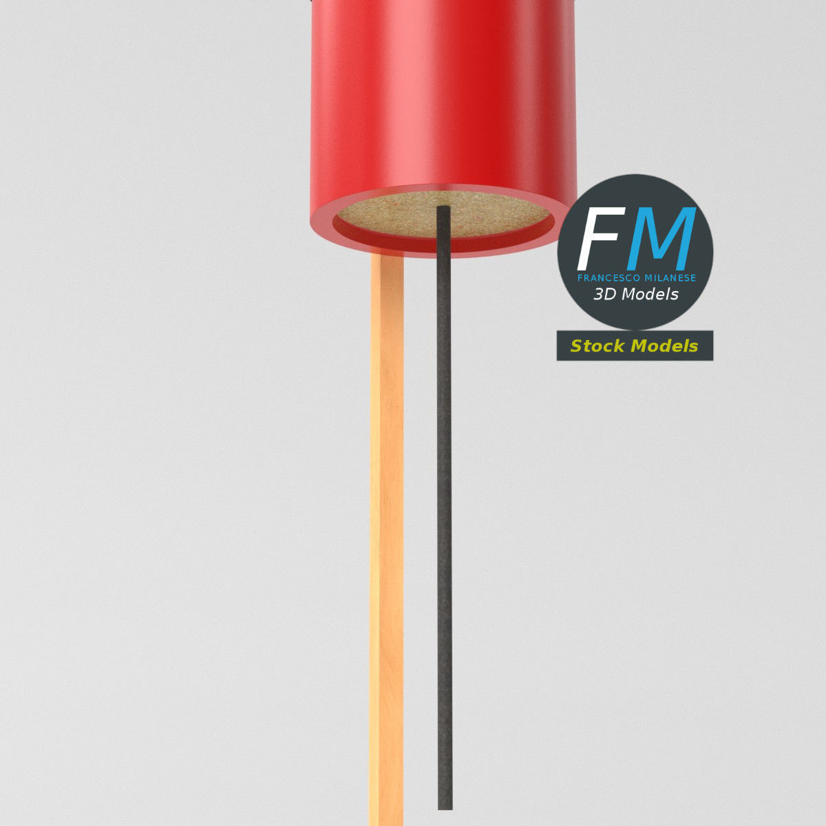 Stylized firework rocket 1 3D model_5
