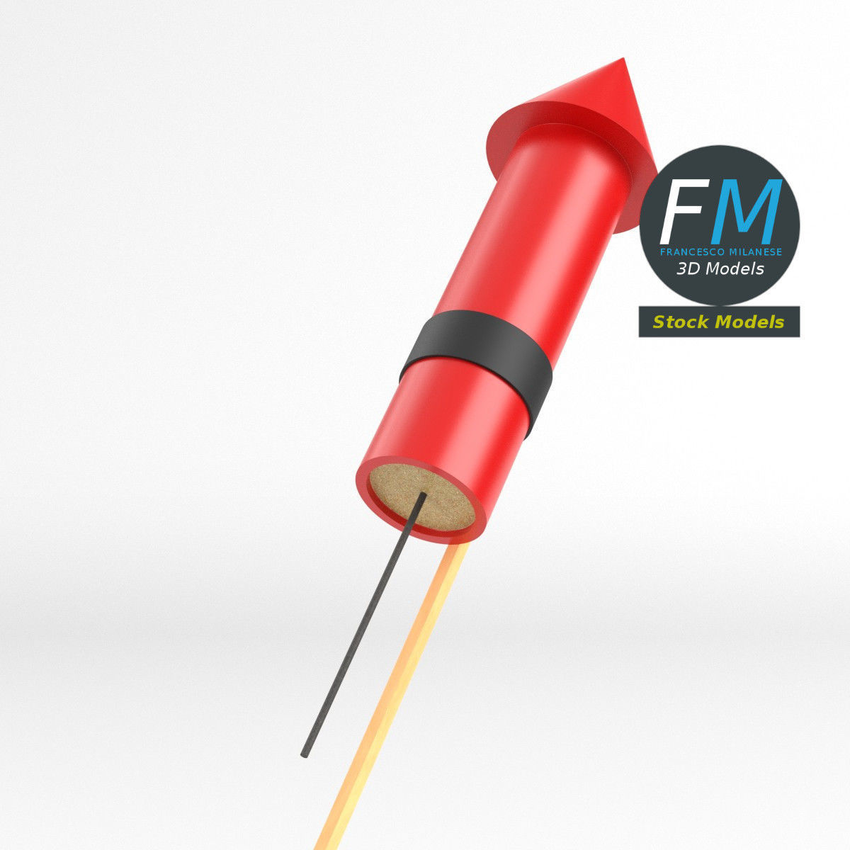 Stylized firework rocket 1 3D model_3