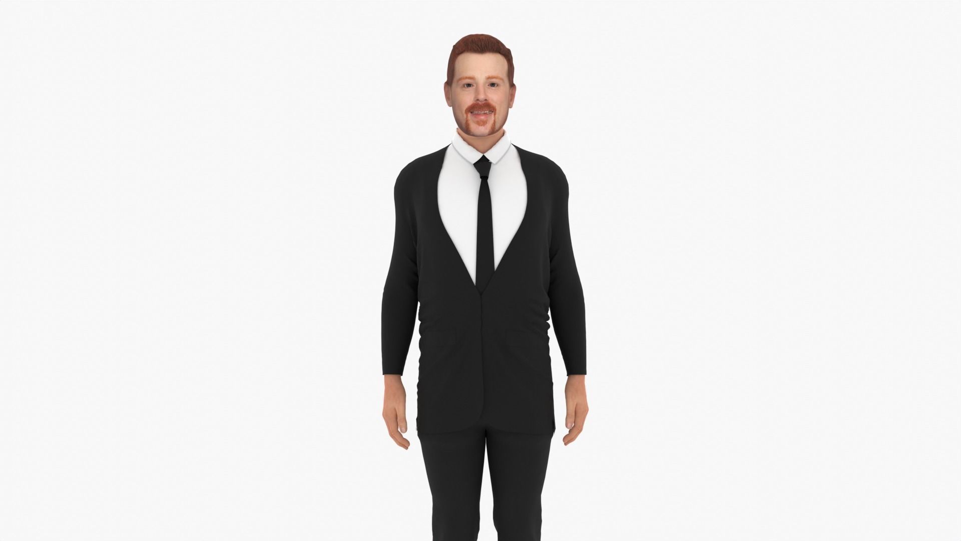 Sheamus man in tuxedo Low-poly 3D model_1