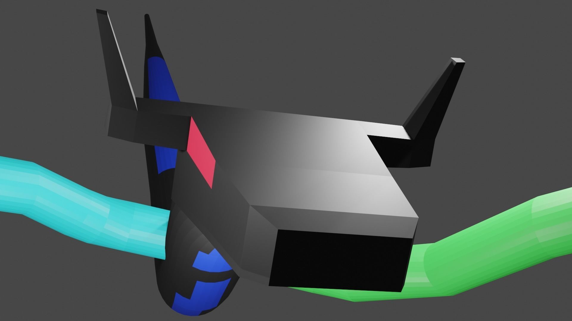 3 headed worm 3D model_7