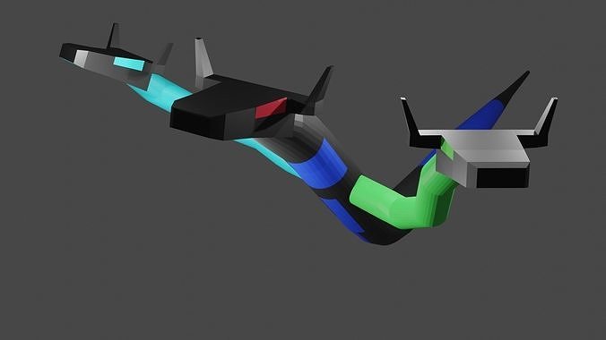 3 headed worm 3D model