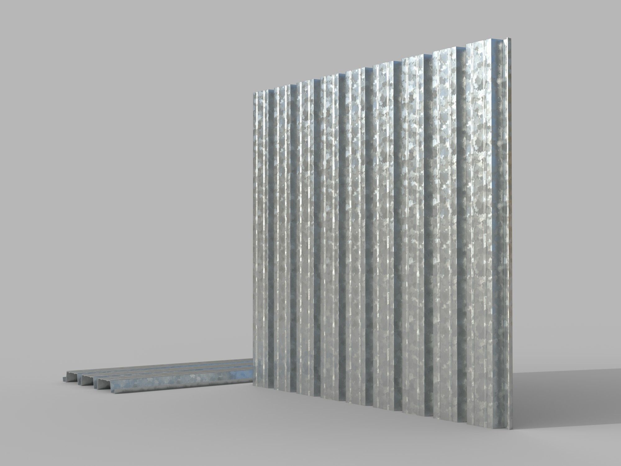 Corrugated galvanized sheets 1 Low-poly 3D model_2