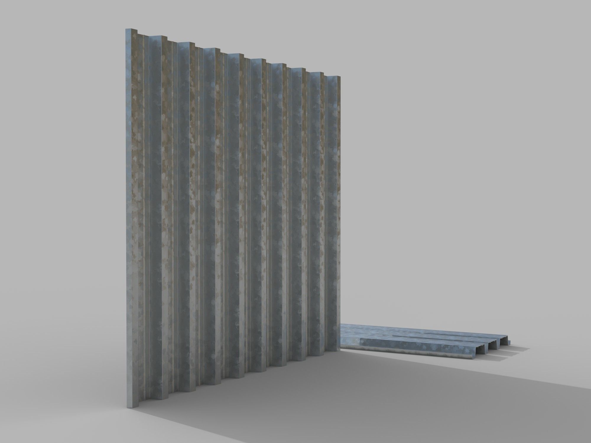Corrugated galvanized sheets 1 Low-poly 3D model_4