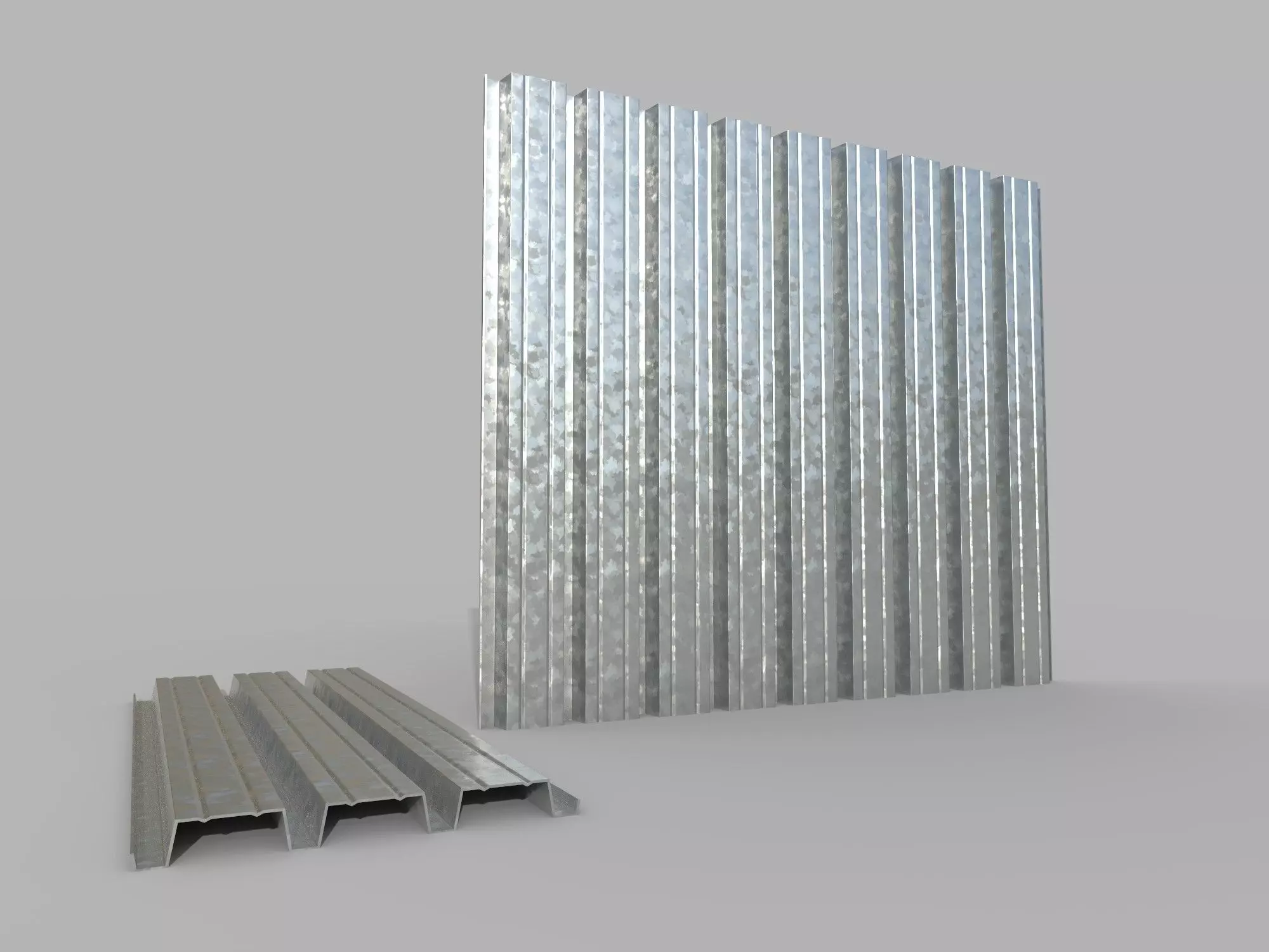 Corrugated galvanized sheets 1 Low-poly 3D model_0