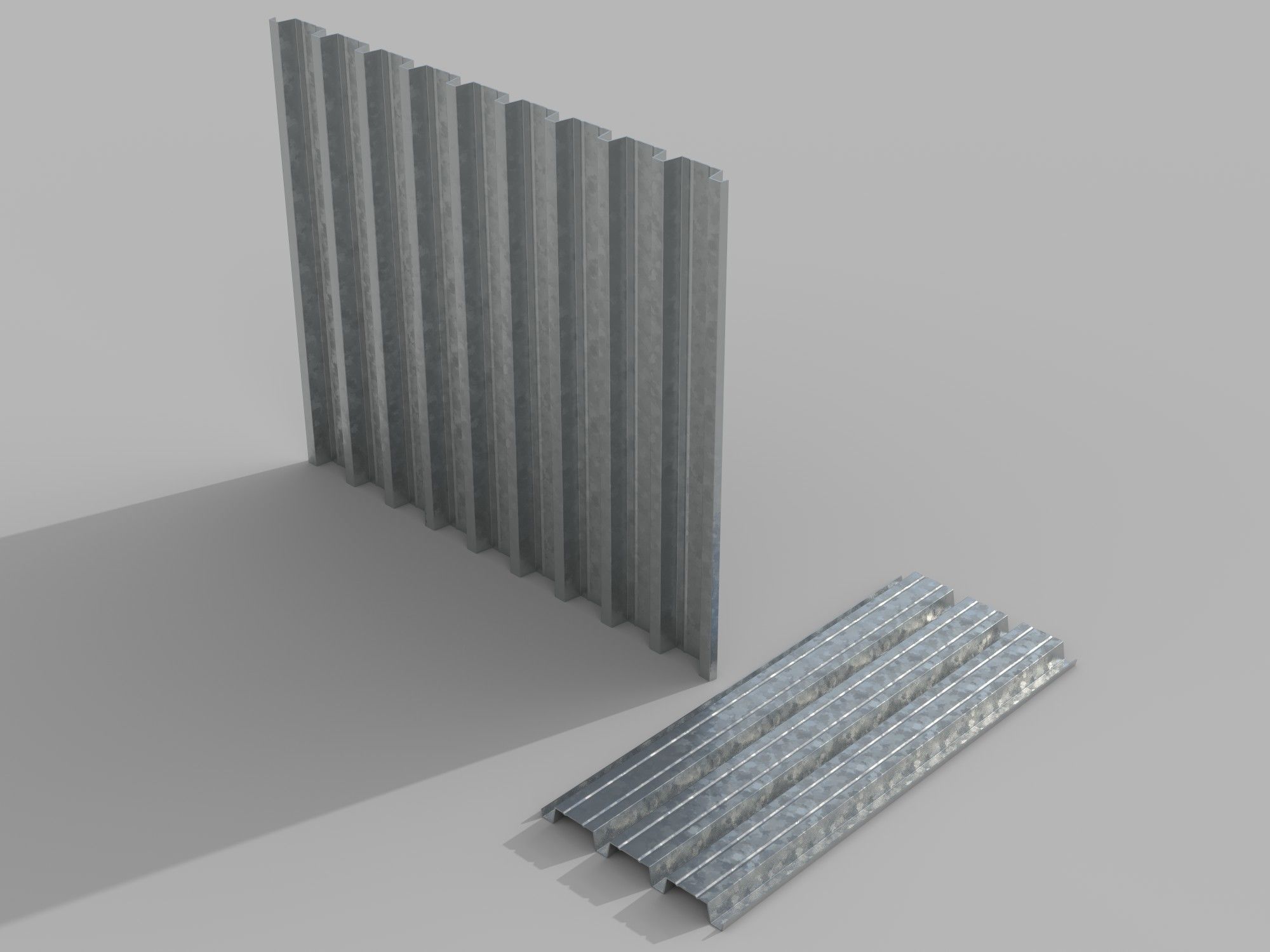 Corrugated galvanized sheets 1 Low-poly 3D model_7