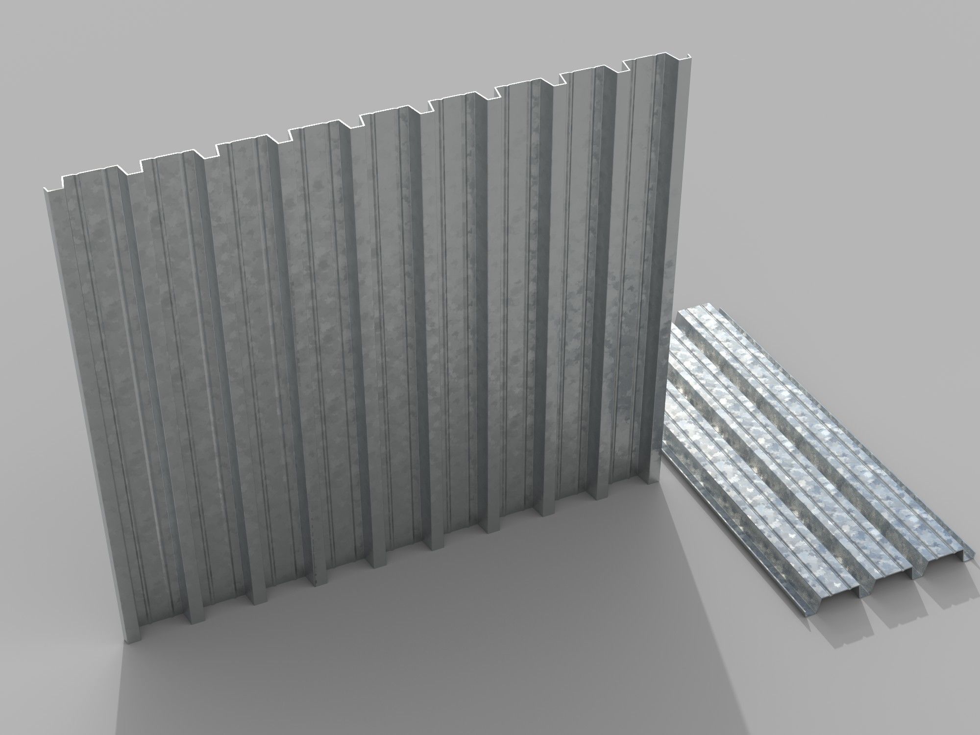 Corrugated galvanized sheets 1 Low-poly 3D model_5